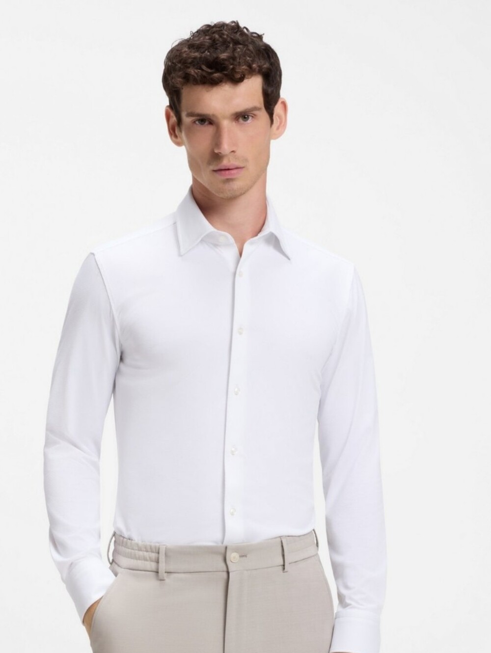 Boss Men's White Stretch Dress Shirt Sz 39/15.5